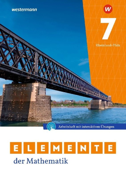 Buchcover und Innenansicht für das Buch: Elemente der Mathematik SI 7. Arbeitsheft mit Lösungen und Interaktiven Übungen. Für Rheinland-Pfalz