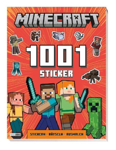 Buchcover und Innenansicht für das Buch: Minecraft: 1001 Sticker: Stickern - Rätseln - Ausmalen