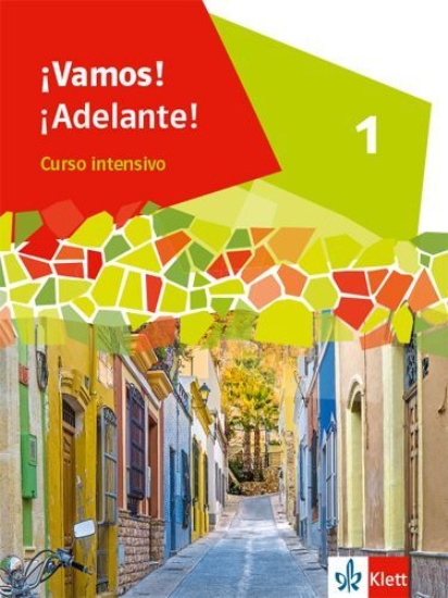 Buchcover und Innenansicht für das Buch: ¡Vamos! ¡Adelante! Curso intensivo 1. Schulbuch 1. Lernjahr