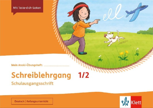 Buchcover und Innenansicht für das Buch: Mein Anoki-Übungsheft. Schreiblehrgang in Schulausgangsschrift 1/2. Übungsheft Klasse 1/2