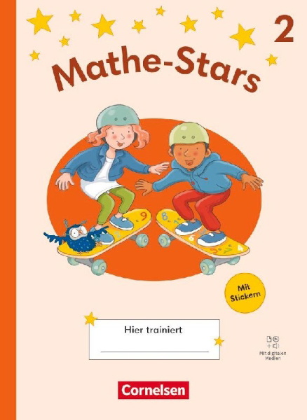 Buchcover und Innenansicht für das Buch: Mathe-Stars 2. Schuljahr - Regelkurs Ausgabe 2025 - Übungsheft mit Lösungen und digitalen Medien
