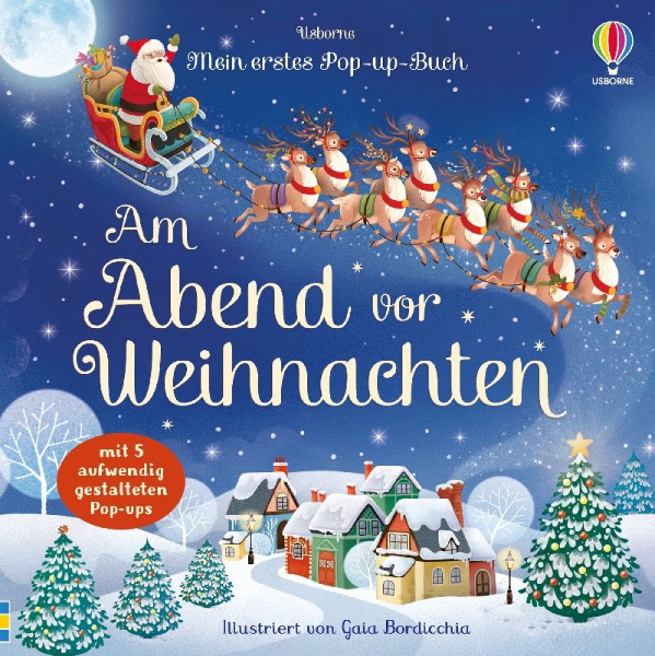Buchcover und Innenansicht für das Buch: Mein erstes Pop-up-Buch: Am Abend vor Weihnachten