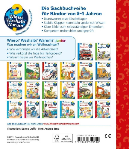 Buchcover und Innenansicht für das Buch: Wieso? Weshalb? Warum? junior, Band 44: Was machen wir an Weihnachten?