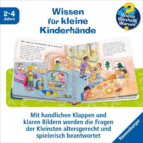 Buchcover und Innenansicht für das Buch: Wieso? Weshalb? Warum? junior, Band 44: Was machen wir an Weihnachten?