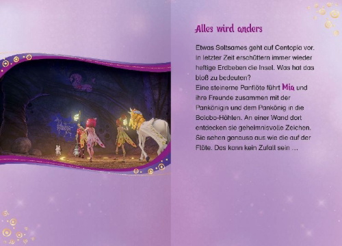 Buchcover und Innenansicht für das Buch: Mia and me - Neue Welten, neue Freunde - für Erstleser