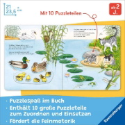 Buchcover und Innenansicht für das Buch: Mein großes Puzzle-Spielbuch: Tierkinder