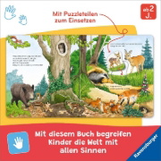 Buchcover und Innenansicht für das Buch: Mein großes Puzzle-Spielbuch: Tierkinder