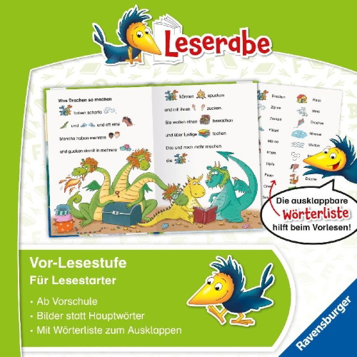 Buchcover und Innenansicht für das Buch: Leserabe Vor-Lesestufe - Drachengeschichten