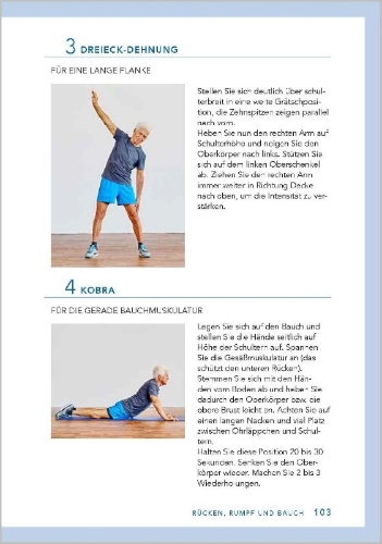 Buchcover und Innenansicht für das Buch: Stark im Alter. Krafttraining für Senioren. Die besten Fitness-Übungen
