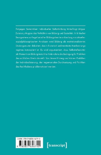 Buchcover und Innenansicht für das Buch: Die Sozialität der Bildung