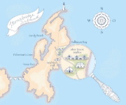 Buchcover und Innenansicht für das Buch: Ein Wunsch in den Wellen - Stonebridge Island 1