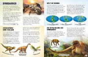 Buchcover und Innenansicht für das Buch: Glow-in-the-Dark Dinosaur: Sticker Atlas