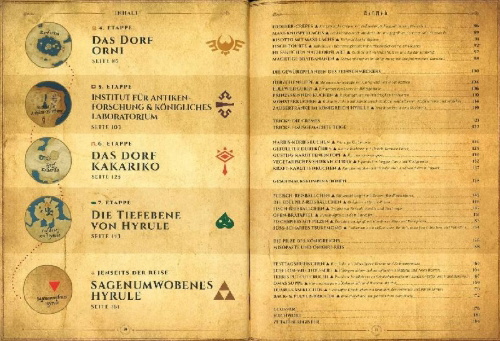 Buchcover und Innenansicht für das Buch: Die legendäre Küche von Zelda - Magische Rezepte inspiriert von der Videogame-Saga