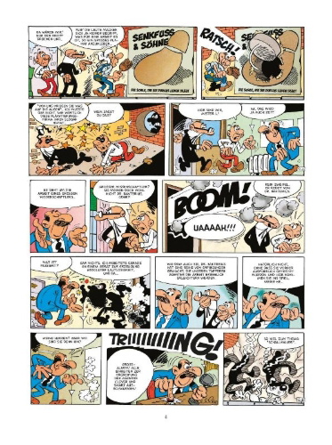 Buchcover und Innenansicht für das Buch: Mortadelo y Filemon: Los inventos del profesor bacterio