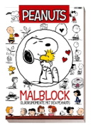 Buchcover und Innenansicht für das Buch: Peanuts: Malblock - Glücksmomente mit den Peanuts