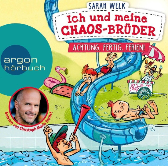 Buchcover und Innenansicht für das Buch: Ich und meine Chaos-Brüder - Achtung, fertig, Ferien!