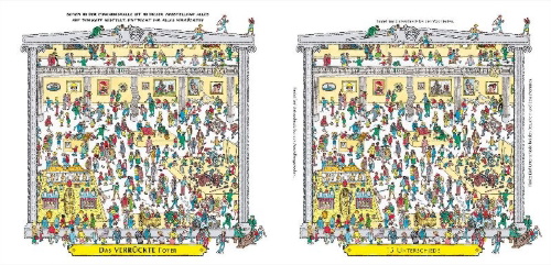 Buchcover und Innenansicht für das Buch: Where is Wally - Double Trouble At The Museum