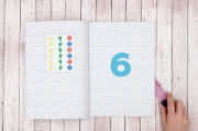 Buchcover und Innenansicht für das Buch: Mein Adventskalender zum Rätseln, Spielen und Basteln