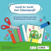 Buchcover und Innenansicht für das Buch: Ravensburger Schnipp-Schnapp Schneiden lernen - Schneiden und Kleben ab 3 Jahren - Block mit Belohnungsstickern und Profi-Urkunde - Perforierte Seiten