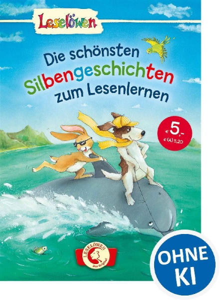Buchcover und Innenansicht für das Buch: Leselöwen - das Original: Die schönsten Silbengeschichten zum Lesenlernen