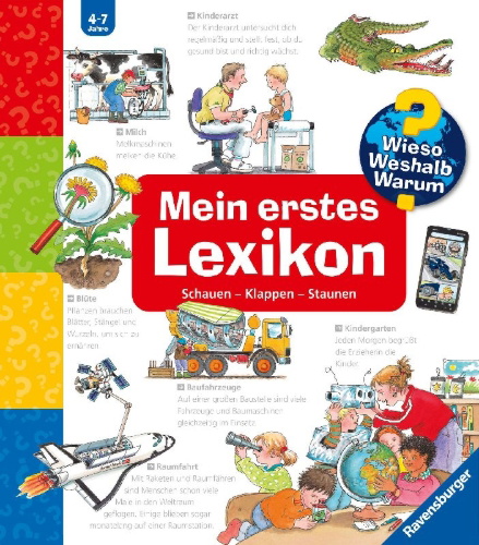 Buchcover und Innenansicht für das Buch: Wieso? Weshalb? Warum? Mein erstes Lexikon