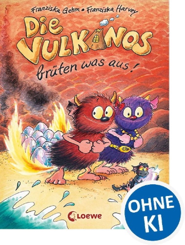 Buchcover und Innenansicht für das Buch: Die Vulkanos brüten was aus!