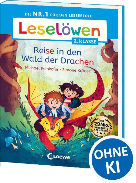 Buchcover und Innenansicht für das Buch: Leselöwen 2. Klasse - Reise in den Wald der Drachen