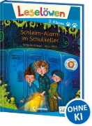 Buchcover und Innenansicht für das Buch: Leselöwen 2. Klasse - Schleim-Alarm im Schulkeller