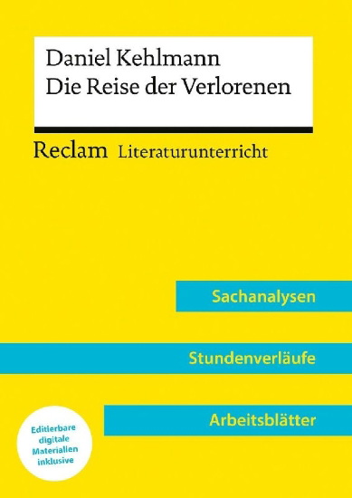 Buchcover und Innenansicht für das Buch: Daniel Kehlmann: Die Reise der Verlorenen