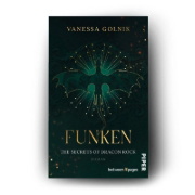 Buchcover und Innenansicht für das Buch: Funken - The Secrets of Dracon Rock