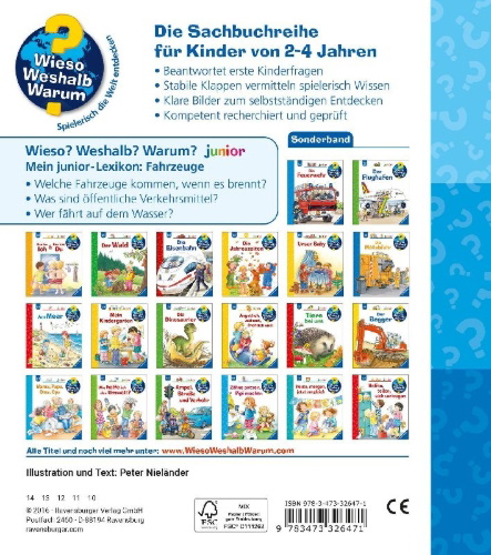 Buchcover und Innenansicht für das Buch: Wieso? Weshalb? Warum? Mein junior-Lexikon: Fahrzeuge