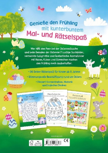 Buchcover und Innenansicht für das Buch: Super-Cute Easter Activity Book