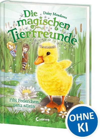Buchcover und Innenansicht für das Buch: Die magischen Tierfreunde - Fibi Federchen ganz allein