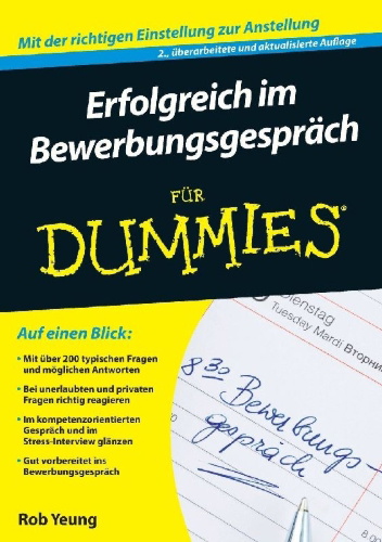 Buchcover und Innenansicht für das Buch: Erfolgreich im Bewerbungsgespräch für Dummies