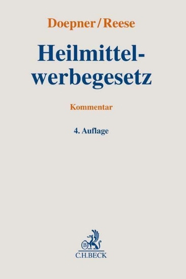 Buchcover und Innenansicht für das Buch: Heilmittelwerbegesetz