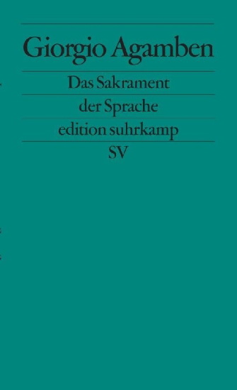 Buchcover und Innenansicht für das Buch: Il sacramento del linguaggio