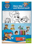 Buchcover und Innenansicht für das Buch: PAW Patrol: Mein Mal- und Stickerspaß