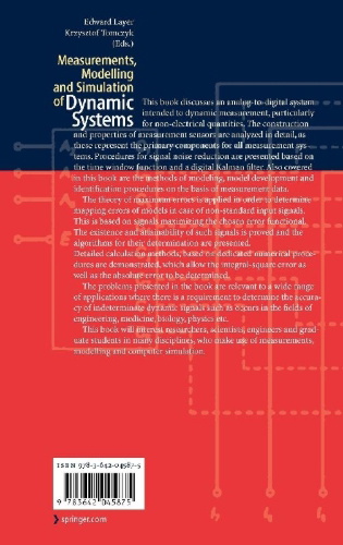 Buchcover und Innenansicht für das Buch: Measurements, Modelling and Simulation of  Dynamic Systems