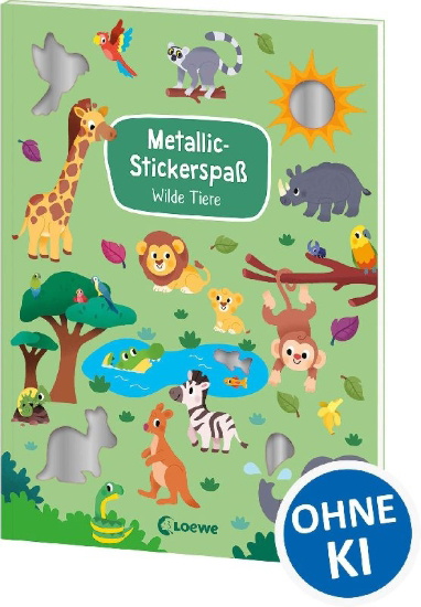 Buchcover und Innenansicht für das Buch: Mes Autocollants Scintillants - Animaux Sauvages