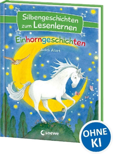 Buchcover und Innenansicht für das Buch: Silbengeschichten zum Lesenlernen - Einhorngeschichten