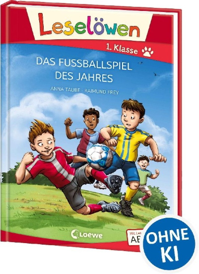 Buchcover und Innenansicht für das Buch: Leselöwen 1. Klasse - Das Fußballspiel des Jahres