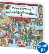 Buchcover und Innenansicht für das Buch: Meine allererste WeihnachtsWimmelWelt