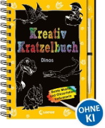 Buchcover und Innenansicht für das Buch: Kreativ-Kratzelbuch: Dinos