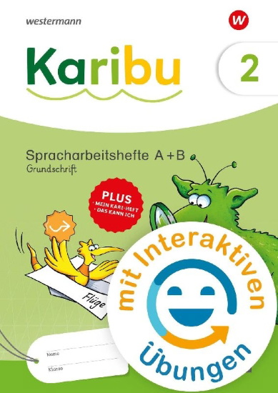 Buchcover und Innenansicht für das Buch: Karibu 2. Spracharbeitshefte Grundschrift mit interaktiven Übungen
