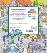 Buchcover und Innenansicht für das Buch: Mein Sachen suchen Wimmelbuch: Fahrzeuge im Einsatz