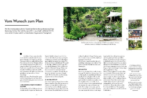 Buchcover und Innenansicht für das Buch: 6 Schritte zum Traumgarten