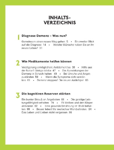 Buchcover und Innenansicht für das Buch: Demenz. Nicht Jetzt!