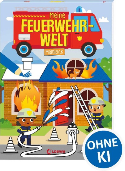 Buchcover und Innenansicht für das Buch: Mon ami le pompier - Bloc à colorier