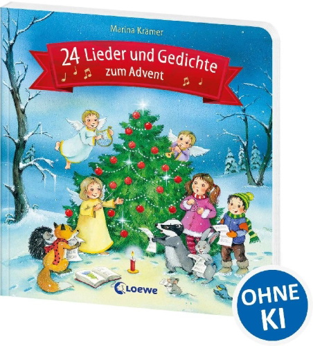Buchcover und Innenansicht für das Buch: 24 Lieder und Gedichte zum Advent