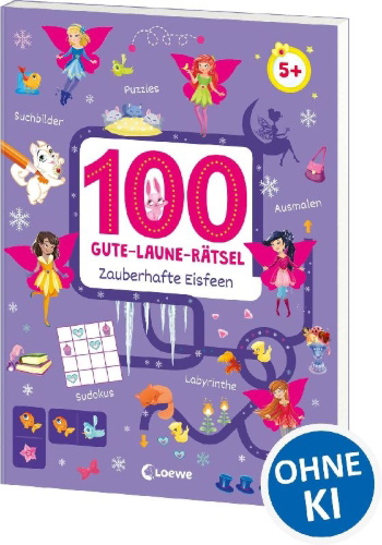 Buchcover und Innenansicht für das Buch: 100 jeux amusants fées des neiges